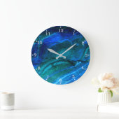 Ozeanisch geformter Stein Große Wanduhr (Zuhause)