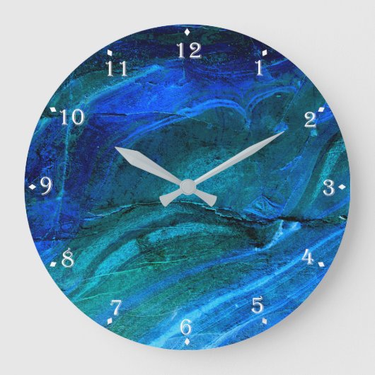 Ozeanisch geformter Stein Große Wanduhr (Vorderseite)