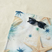 Ozeanisch Inspiriert Meeresfrüchte- und Muscheldek Strandtuch (Beispiel)