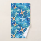 Ozeanisch Inspiriert Starfish & Seashells Blue Coa Badhandtuch Set (Handtuch)