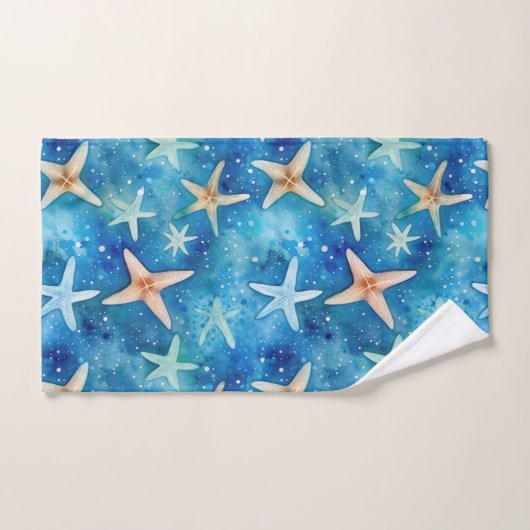 Ozeanisch Inspiriert Starfish & Seashells Blue Coa Badhandtuch Set (Handtuch)