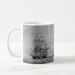 Ozeanische Trek Grafik Schiffe Fine Art Kaffeetasse