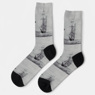 Ozeanische Trek Grafik Schiffe Fine Art Socken