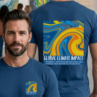 Ozeanische und Wetter Muster in Fluid Marble Kunst T-Shirt