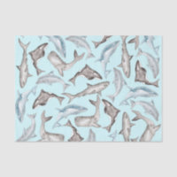 Ozeanische Watercolor-Fische im blauen