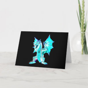 Ozeanischer Aqua-Flammen-Drache Mythisches Wesen K Karte