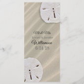 Ozeanischer Sand Dollar Hochzeitskarte Menükarte (Rückseite)