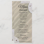 Ozeanischer Sand Dollar Hochzeitskarte Menükarte (Vorne/Hinten)