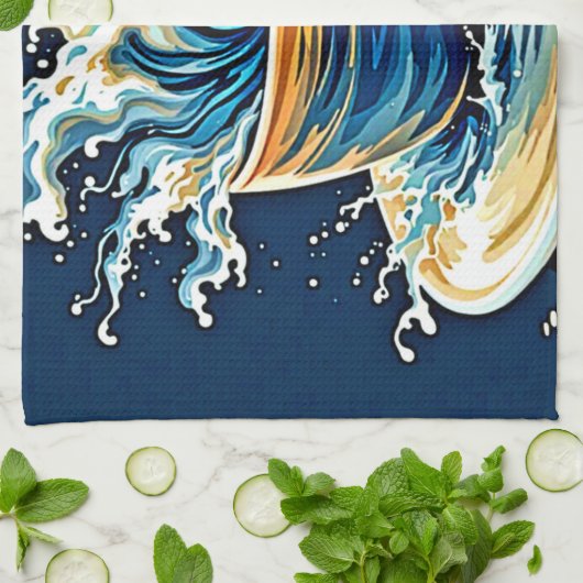 Ozeankaffee Geschirrtuch (Gefaltet)