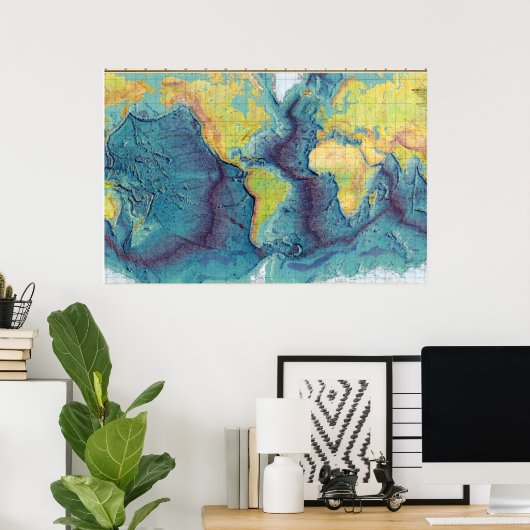 Ozeankarte Poster (Heimbüro)