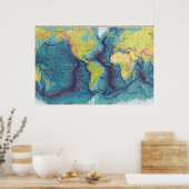 Ozeankarte Poster (Küche)