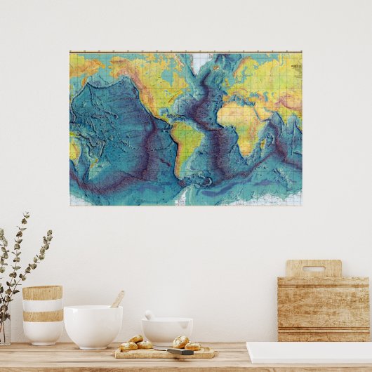 Ozeankarte Poster (Küche)