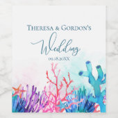 Ozeankoralle Weinetikett (Einzelnes Label)