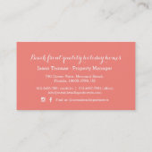 Ozeankorallenweißes Eigentum lassend Visitenkarte (Rückseite)