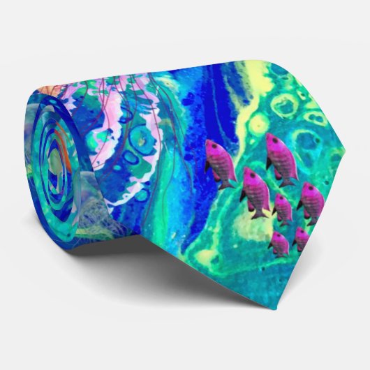 Ozeankunst-Krawatte, Quallen-Krawatte, Krawatte (Gerollt)