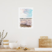 Ozeanlandschaft - Aquarell Poster (Küche)