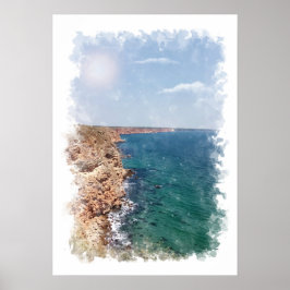 Ozeanlandschaft - Aquarell Poster
