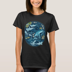 Ozeanleben in Türkis T-Shirt