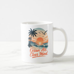 Ozeanluft. Klarer Kopf. Vintage-Küsten-Sonnenunt Kaffeetasse