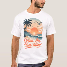 Ozeanluft. Klarer Kopf. | Vintage-Küsten-Sonnenunt T-Shirt