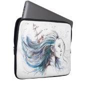 Ozeanmädchen Schöne Surrealfarben Laptopschutzhülle (Vorne Rechts)