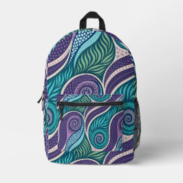 Ozeanmuschel- und Seetang-Mandala Bedruckter Rucksack