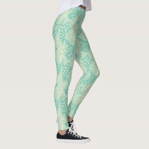 Ozeanmuscheln Meereswellen Abstrakte Vintage-Muste Leggings