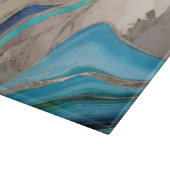 Ozeanpalette und Taupe-Marmor Schneidebrett (Ecke)