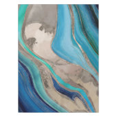 Ozeanpalette und Taupe-Marmor Tischdecke (Vorderseite)