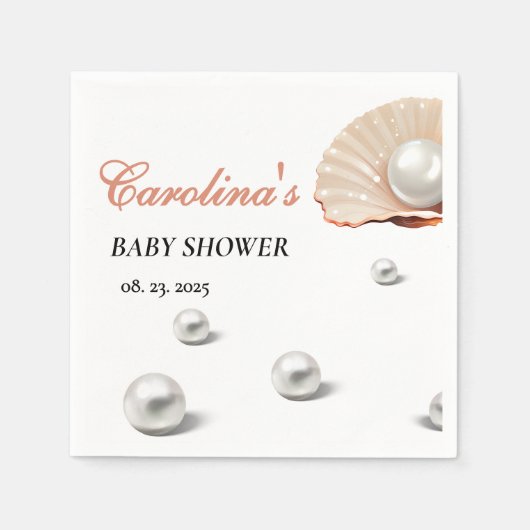 Ozeanperle unter der Babydusche Serviette (Vorderseite)