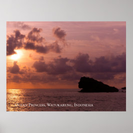 Ozeanprinzessin Rocks Sonnenuntergangs Himmel Dämm Poster
