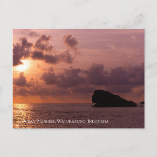 Ozeanprinzessin Rocks Sonnenuntergangs Himmel Dämm Postkarte