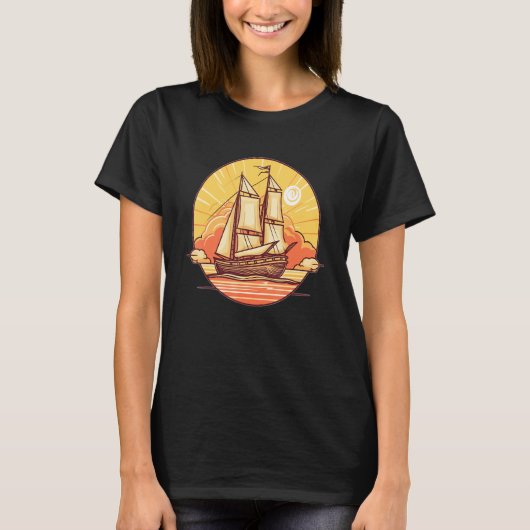 Ozeanreise Süßes Segelboot Reisender T-Shirt (Vorderseite)