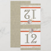 Ozeanromanische Tischnummer Burlap und Lace Coral (Vorne/Hinten)