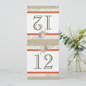 Ozeanromanische Tischnummer Burlap und Lace Coral (Stehend Vorderseite)