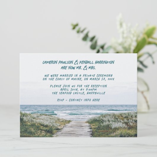 Ozeanrundfahrt Heiratsverkündung Feier Einladung (Stehend Vorderseite)