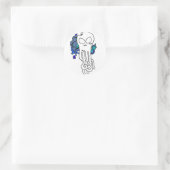 Ozeanschädelblau Runder Aufkleber (Tasche)