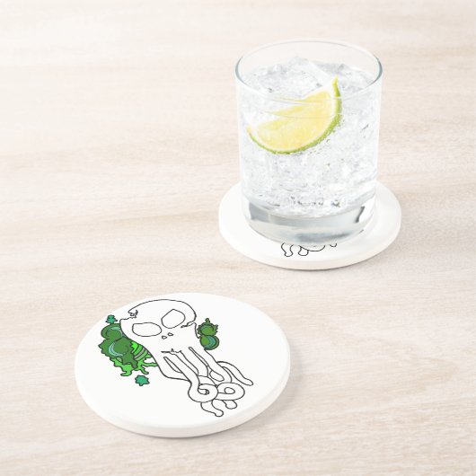 Ozeanschädelgrün Untersetzer (Seite)