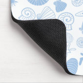 Ozeanseashell-hellblauer Seeküste-Strand Mousepad (Ecke)