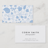 Ozeanseashell-hellblauer Seeküste-Strand Visitenkarte (Vorne/Hinten)