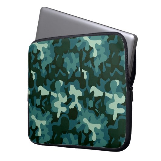 Ozeansignatur-Camouflage Laptopschutzhülle (Vorderseite Links)