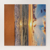 Ozeansonnenaufgang, tiefblauer Horizont. Puzzle (Horizontal)