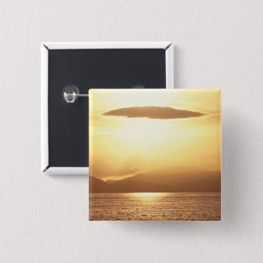 Ozeansonnenuntergang Button (Vorne & Hinten)