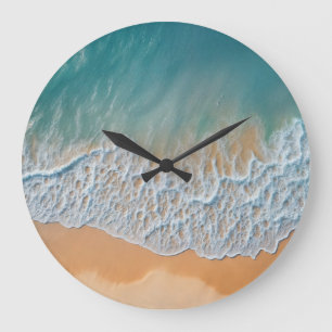 Ozeanstrand aus der Luft gesehen türkisfarbene Mee Große Wanduhr