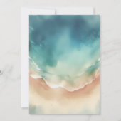 Ozeanstrand Blau Aquarell Elegant Basic Save The Date (Rückseite)