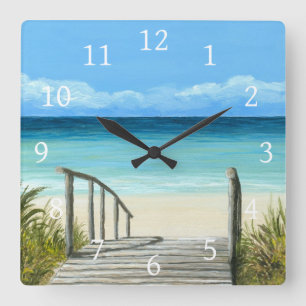 Ozeanstrand der Seeansicht 147 Quadratische Wanduhr