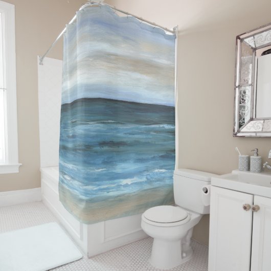 Ozeanstrand der Seeansicht 266 Duschvorhang (Beispiel)