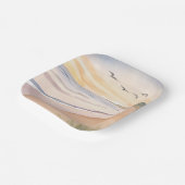 Ozeanstrand | Helle luftige Aquarellmalerei Pappteller (Gewinkelt)