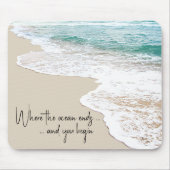 Ozeanstrand Inspirationszitat Mousepad (Vorne)