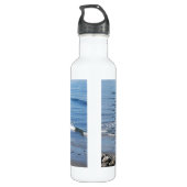 Ozeanstrand mit Gedicht "Geschenke eines Tages " Edelstahlflasche (Rückseite)